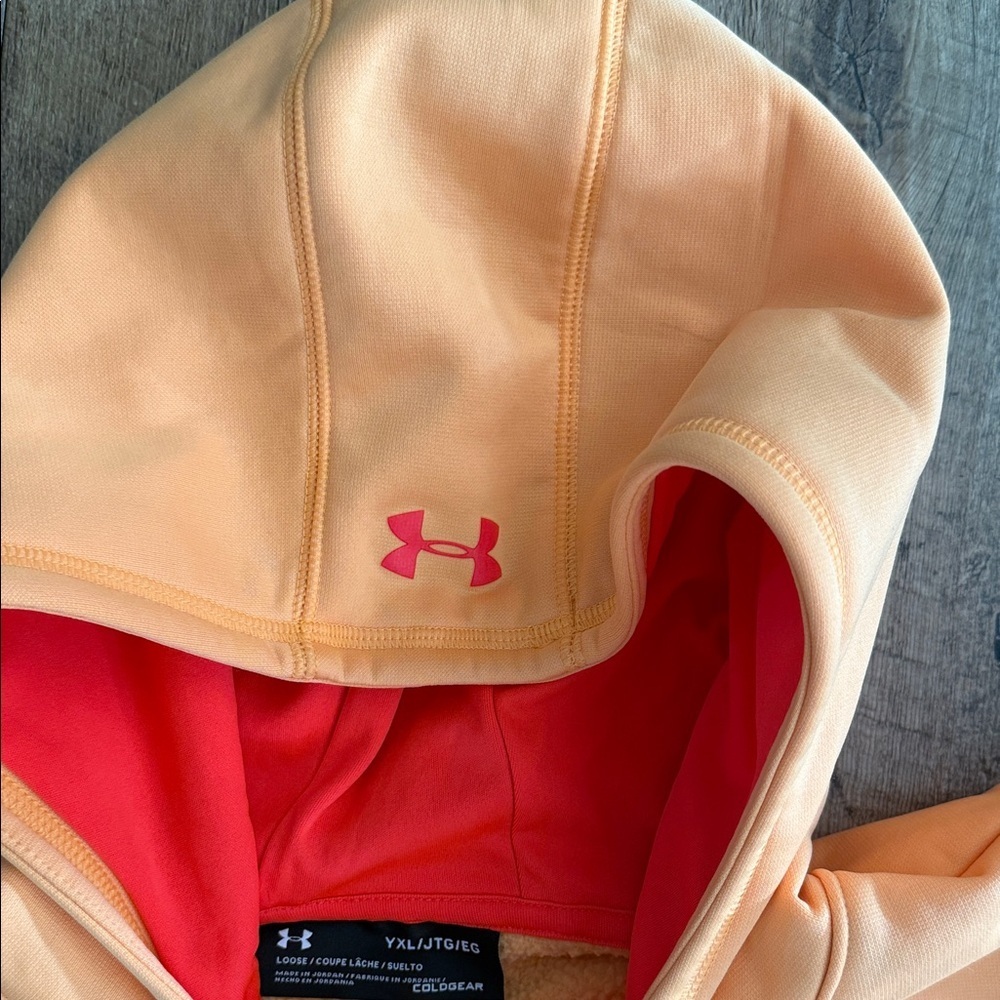 Under Armour Kids Youth Peach Hoodie - Picture 3 of 8